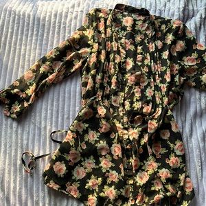 Beautiful Sheer Rose Blouse cover up